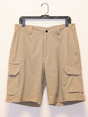 Eastern Mountain Sports Men's 34 Khaki Cargo Shorts Lightweight Outdoors Hiking